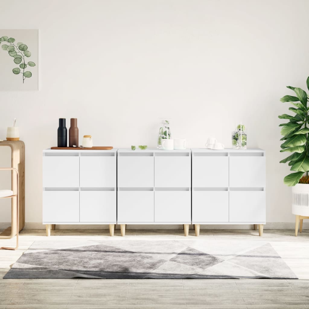 Berkfield Sideboards 3 pcs White 60x35x70 cm Engineered Wood