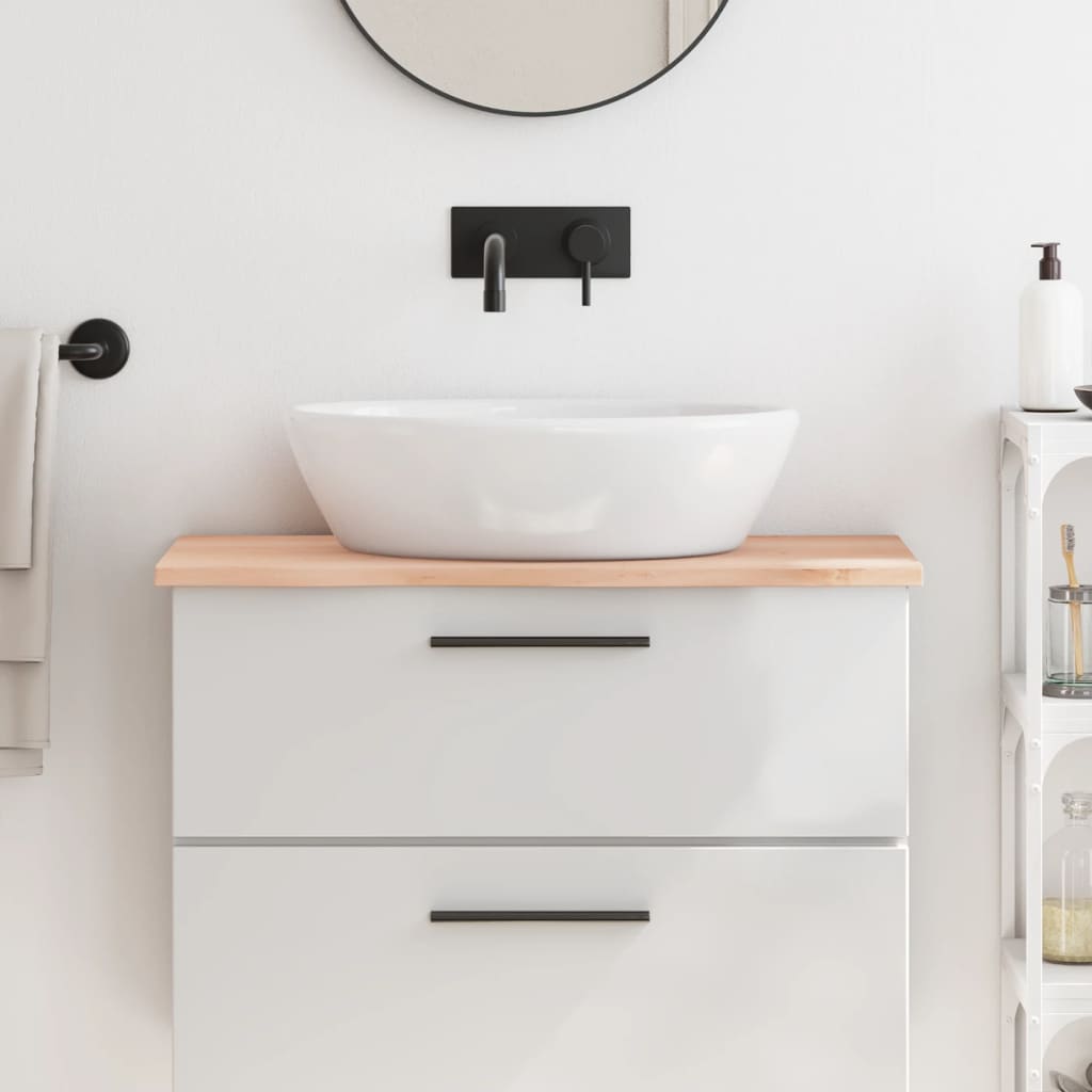 Berkfield Bathroom Countertop 80x30x2 cm Untreated Solid Wood