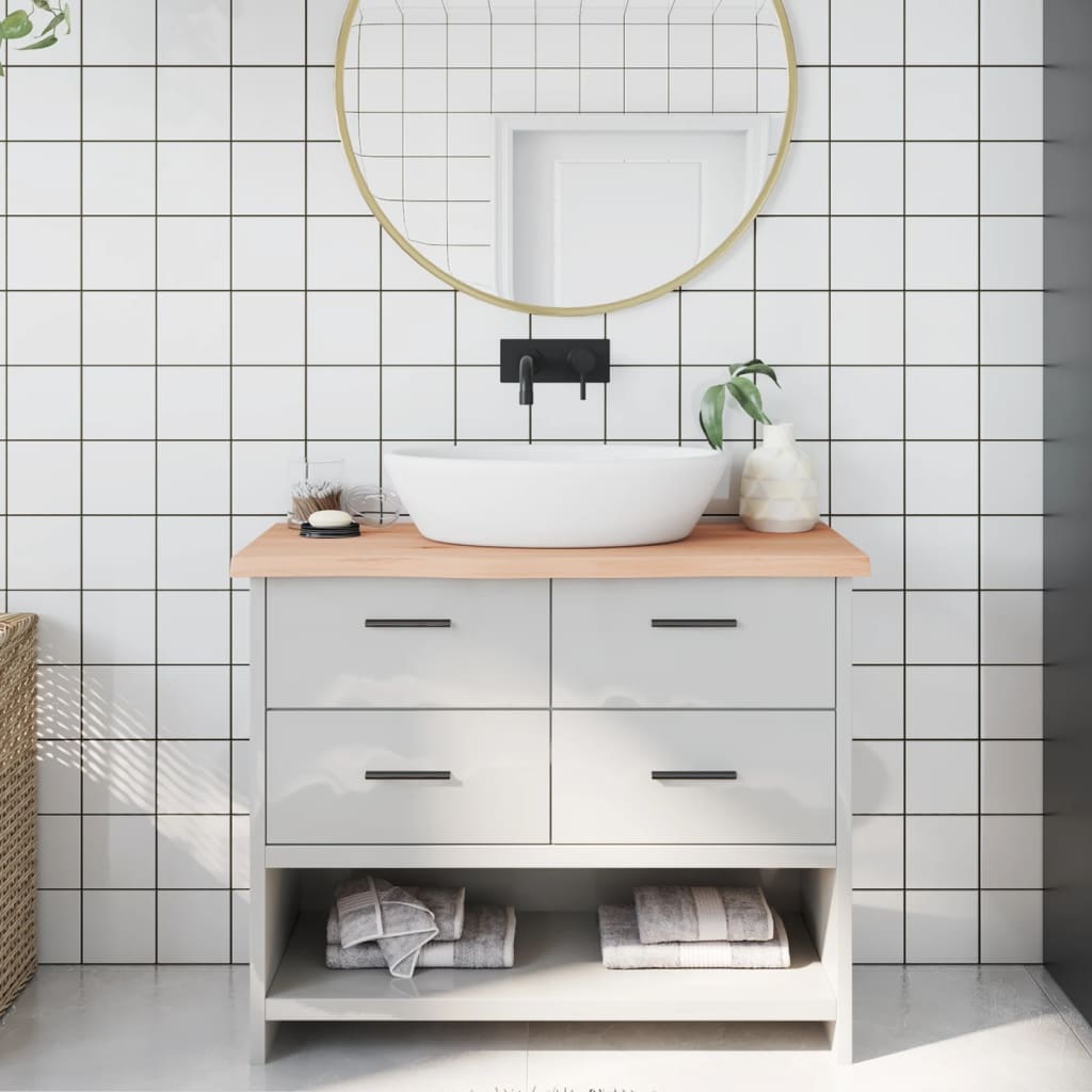 Berkfield Bathroom Countertop 100x30x4 cm Untreated Solid Wood