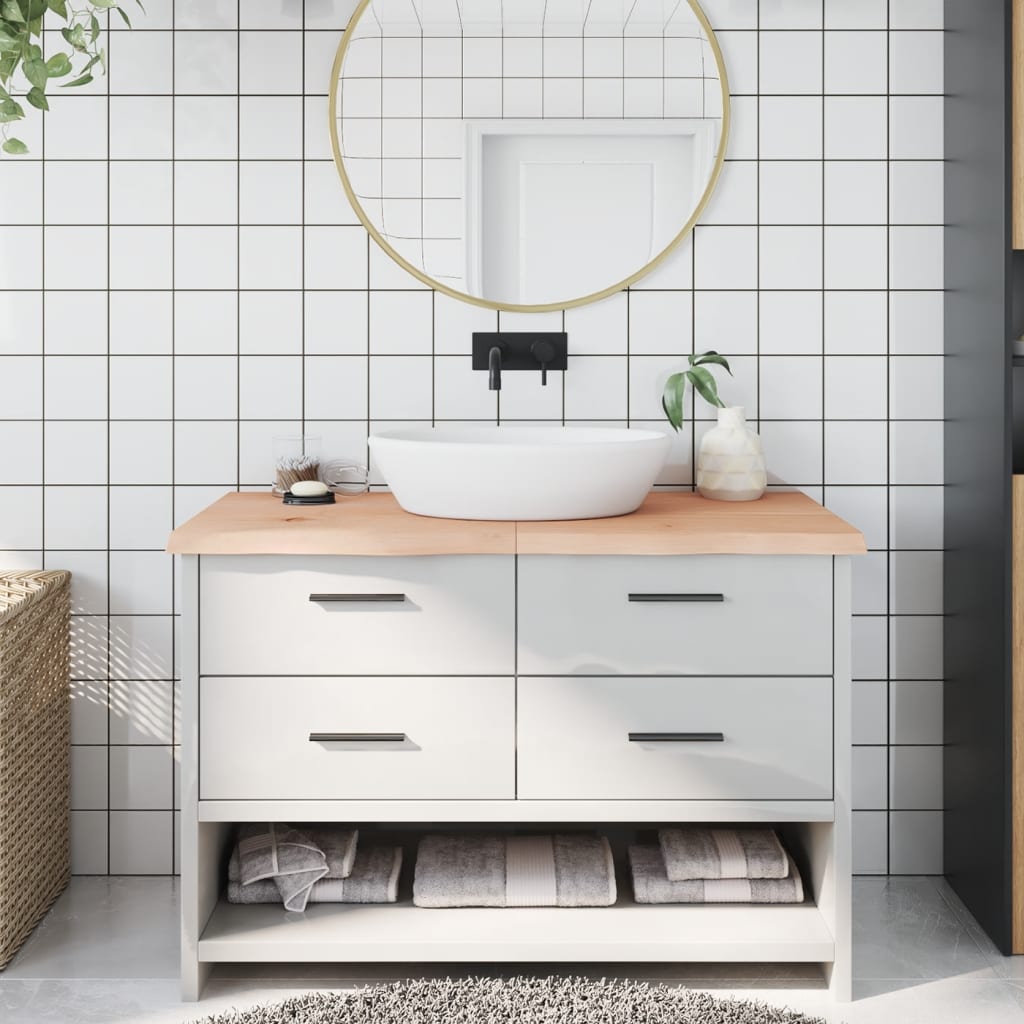 Berkfield Bathroom Countertop 120x50x4 cm Untreated Solid Wood