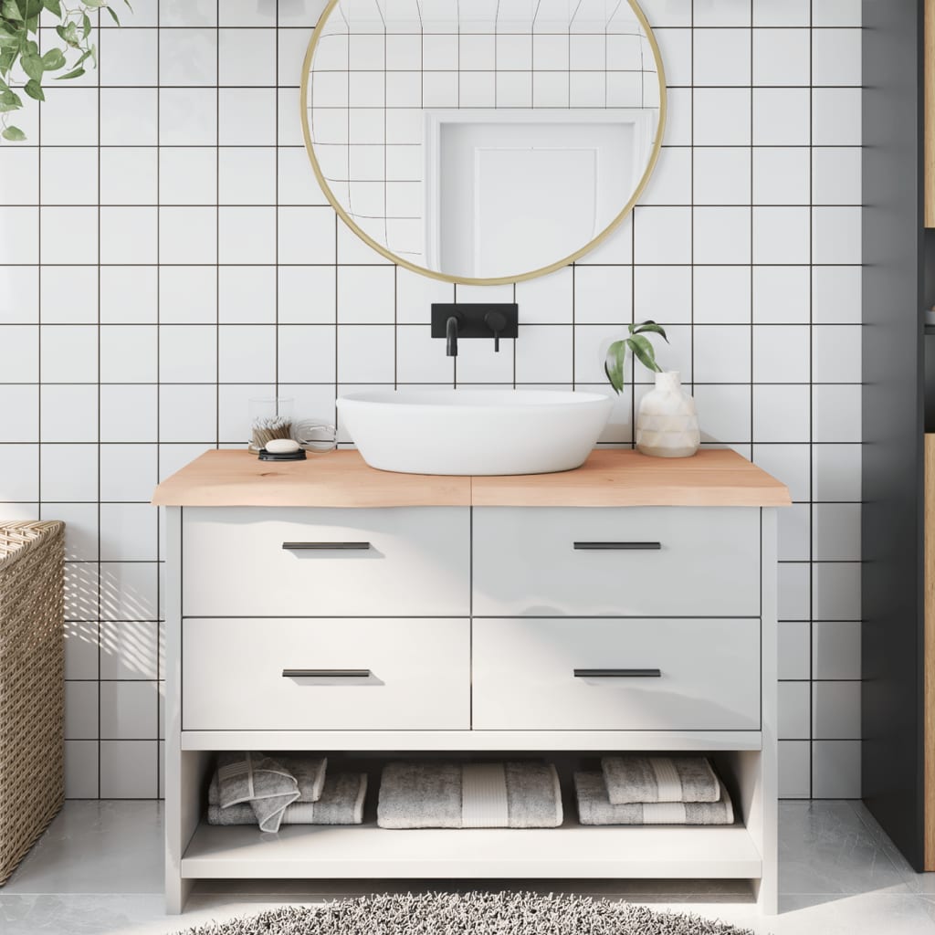 Berkfield Bathroom Countertop 120x60x4 cm Untreated Solid Wood