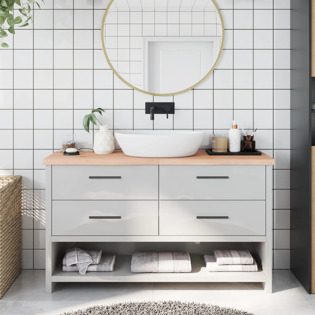 Berkfield Bathroom Countertop 140x40x4 cm Untreated Solid Wood