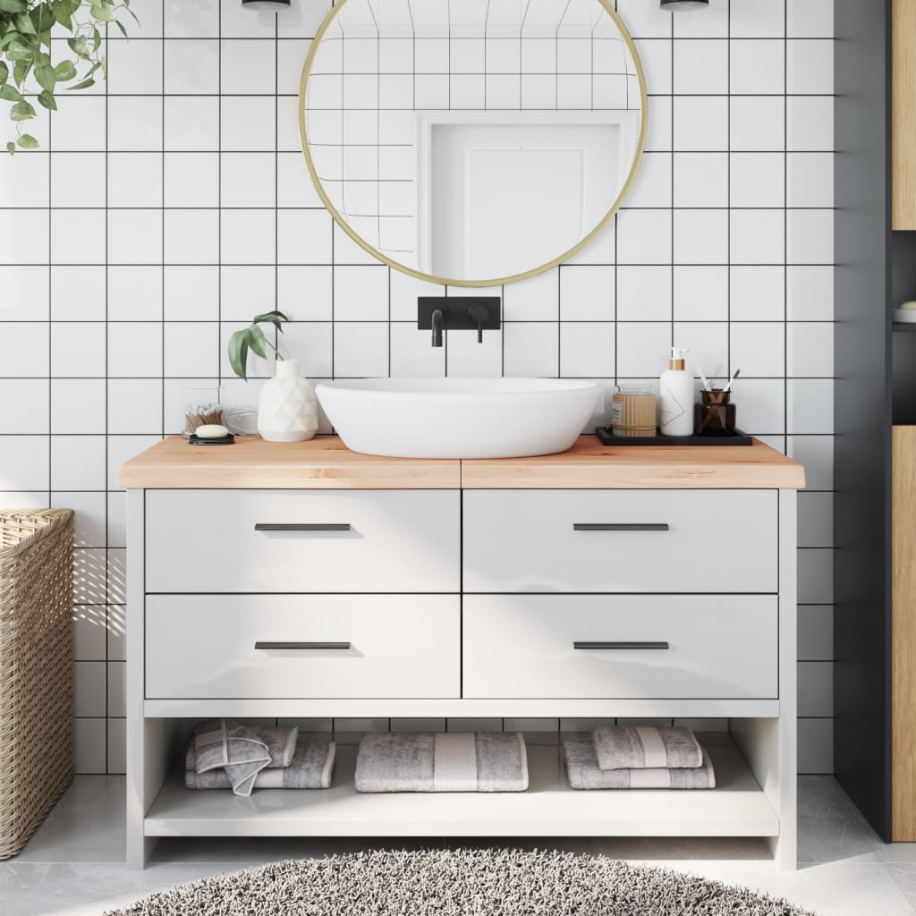 Berkfield Bathroom Countertop 140x60x6 cm Untreated Solid Wood