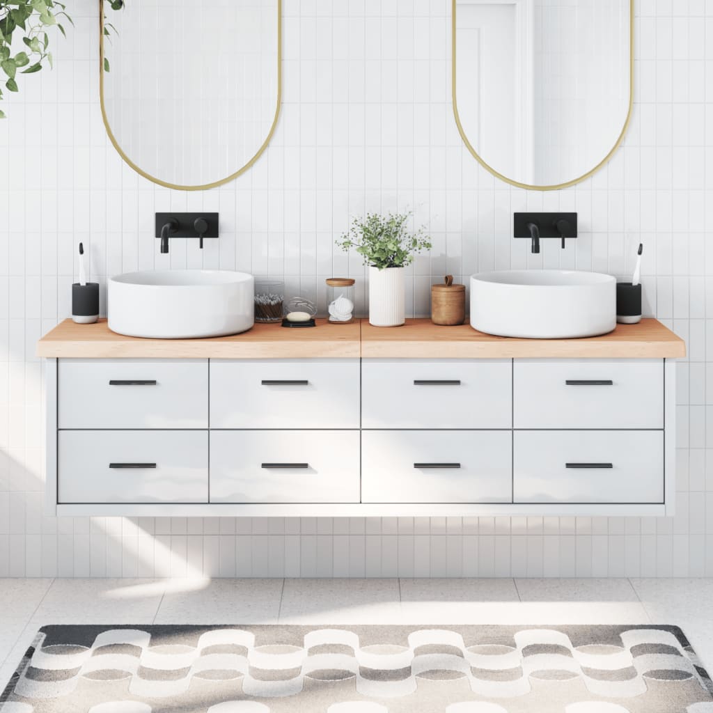 Berkfield Bathroom Countertop 180x30x6 cm Untreated Solid Wood