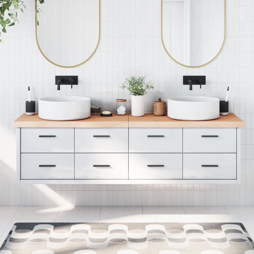 Berkfield Bathroom Countertop 180x50x6 cm Untreated Solid Wood