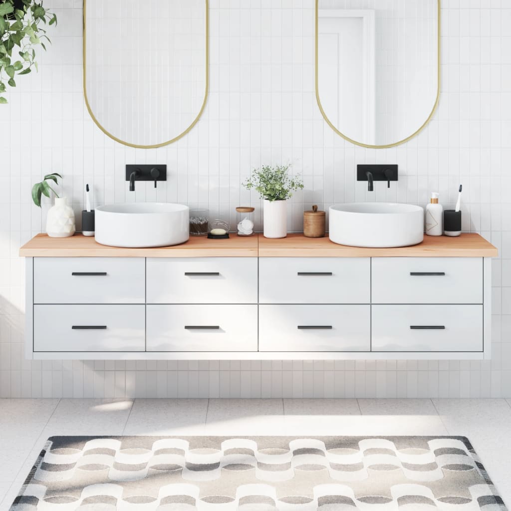 Berkfield Bathroom Countertop 220x40x4 cm Untreated Solid Wood