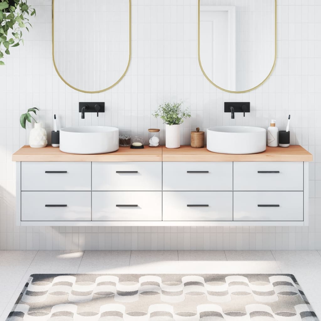 Berkfield Bathroom Countertop 220x40x6 cm Untreated Solid Wood