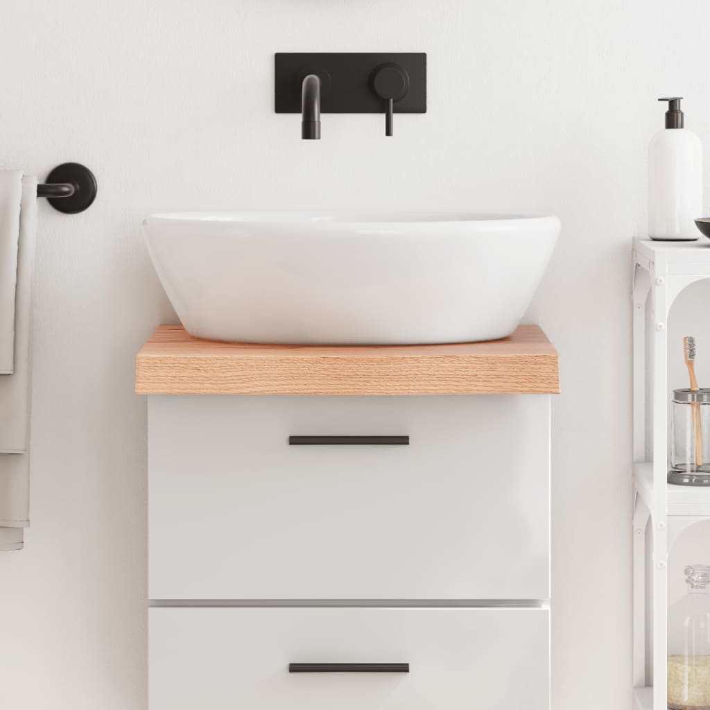 Berkfield Bathroom Countertop Light Brown 40x50x6 cm Treated Solid Wood