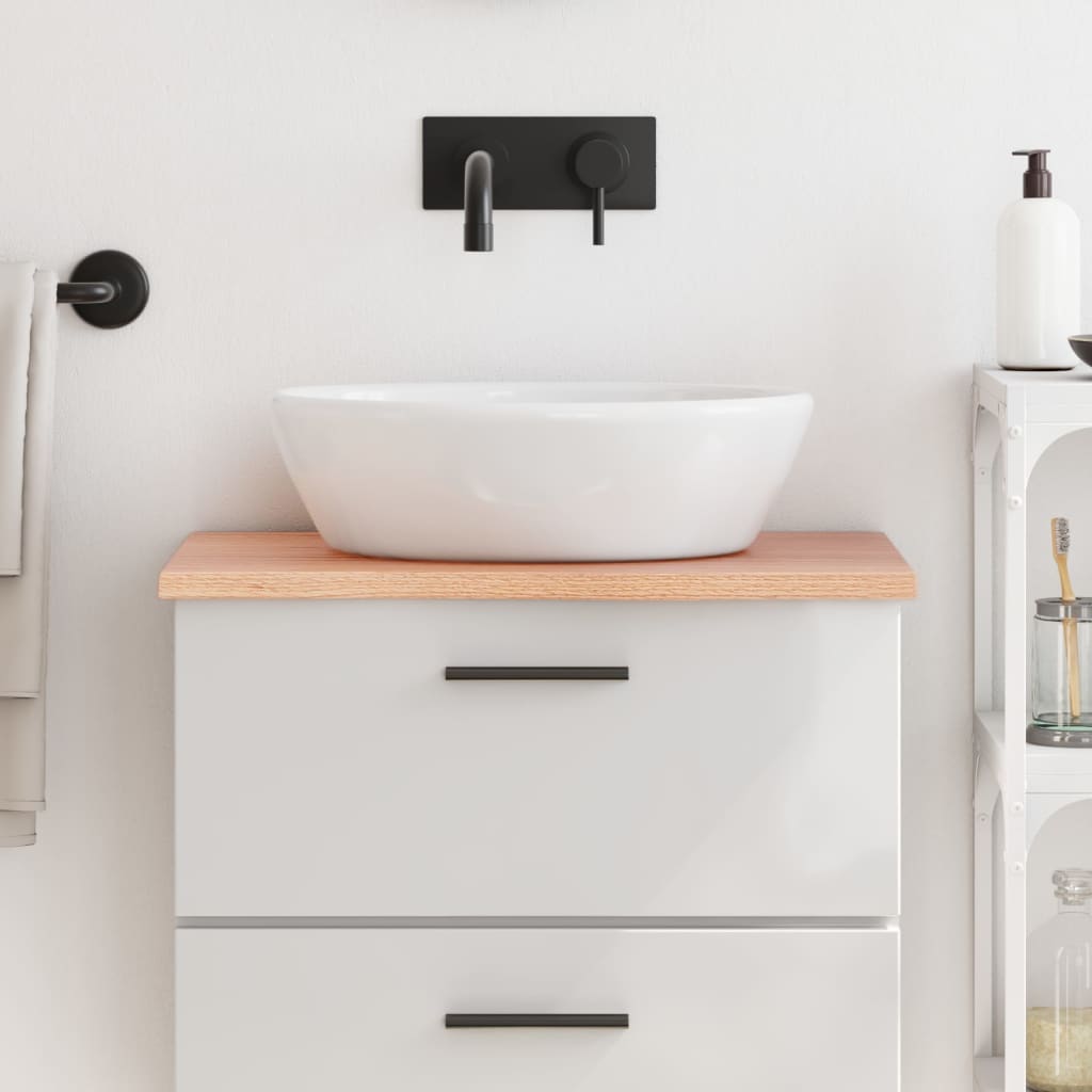 Berkfield Bathroom Countertop Light Brown 60x40x2 cm Treated Solid Wood