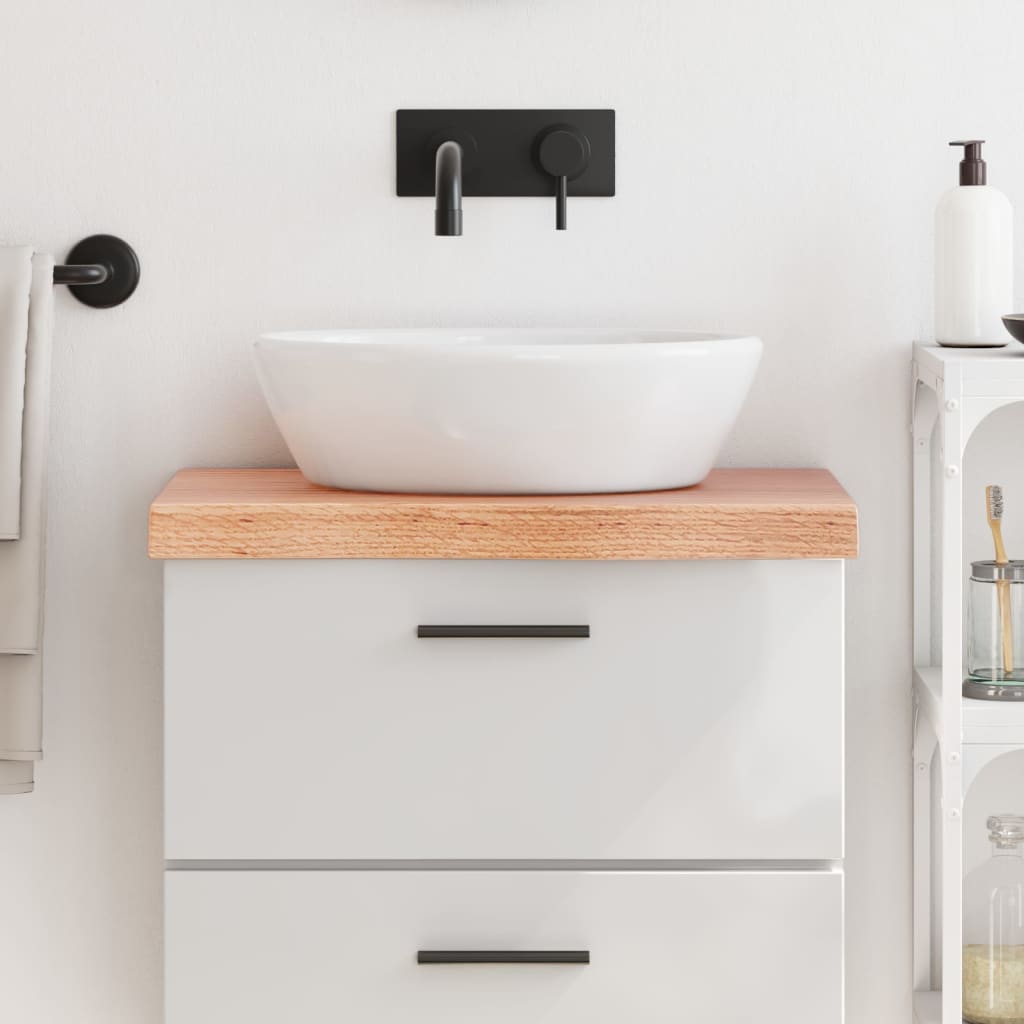 Berkfield Bathroom Countertop Light Brown 60x40x6 cm Treated Solid Wood