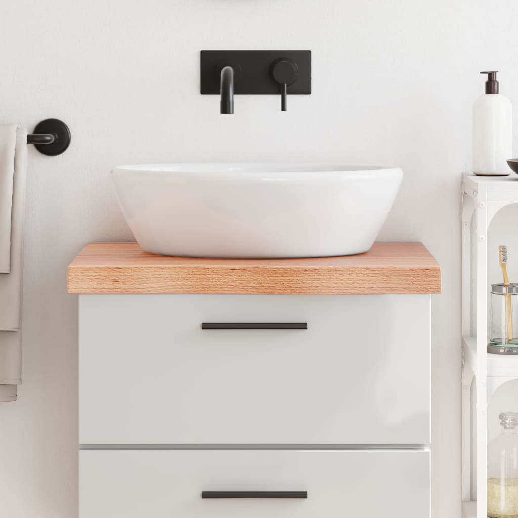 Berkfield Bathroom Countertop Light Brown 60x50x6 cm Treated Solid Wood