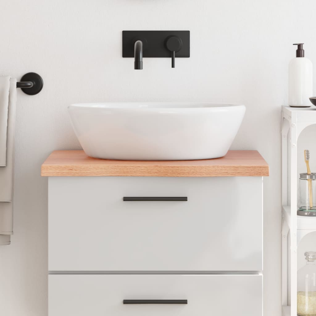 Berkfield Bathroom Countertop Light Brown 60x60x4 cm Treated Solid Wood