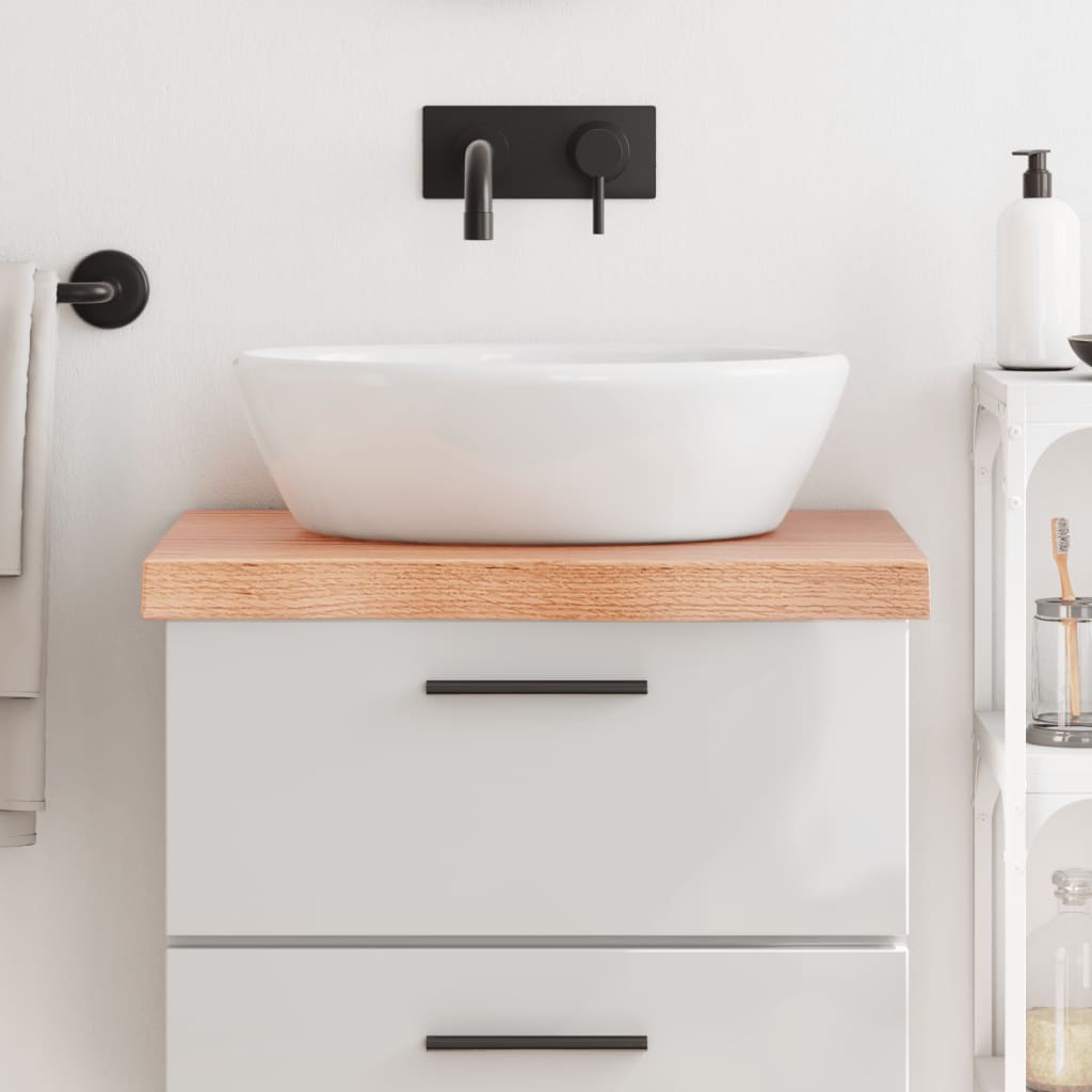 Berkfield Bathroom Countertop Light Brown 60x60x6 cm Treated Solid Wood