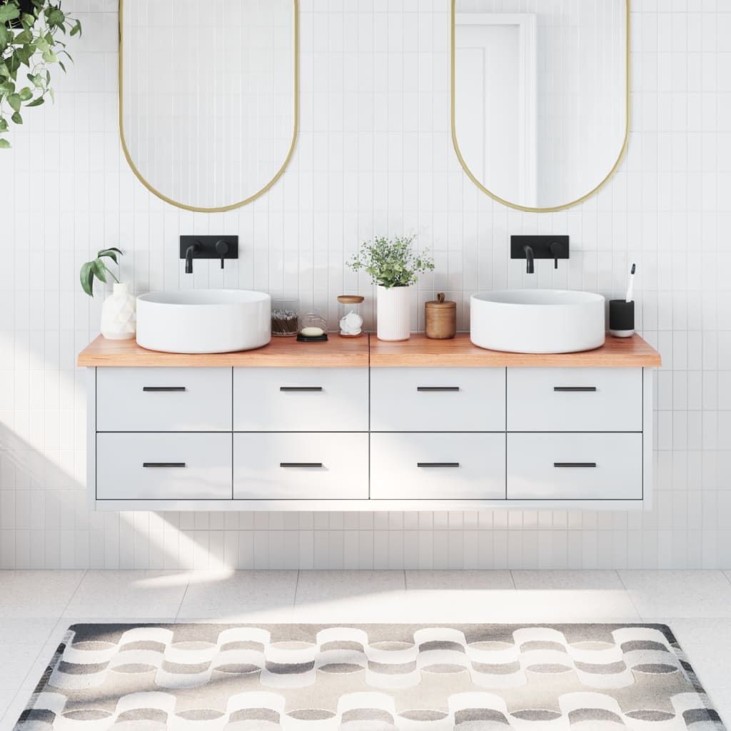 Berkfield Bathroom Countertop Light Brown 180x30x4 cm Treated Solid Wood