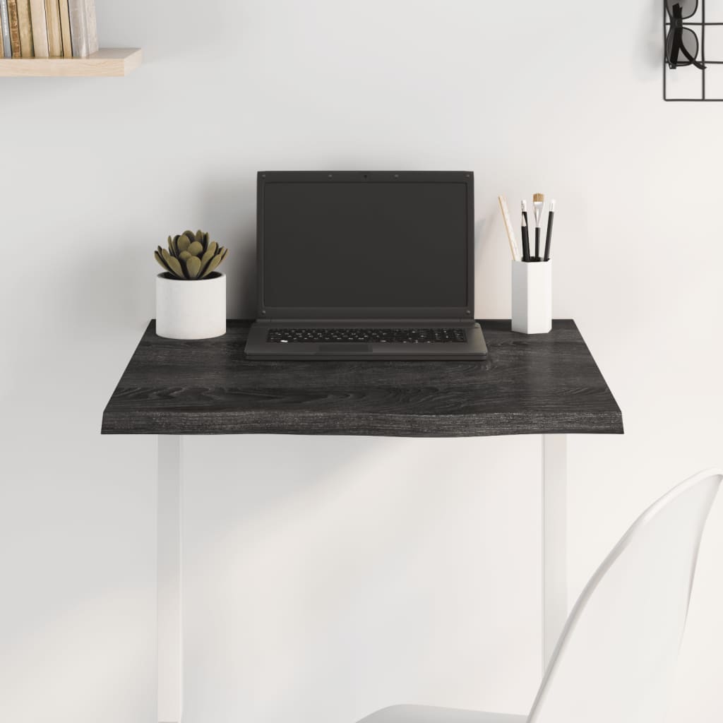 Berkfield Table Top Dark Grey 60x60x2 cm Treated Solid Wood Oak