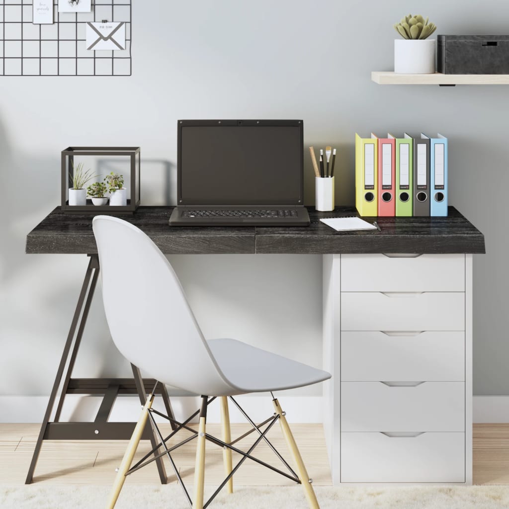 Berkfield Table Top Dark Grey 120x50x6 cm Treated Solid Wood Oak