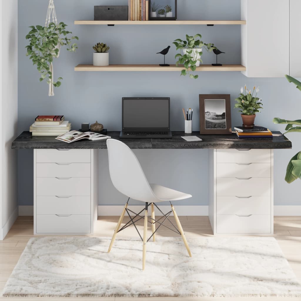 Berkfield Table Top Dark Grey 200x50x6 cm Treated Solid Wood Oak