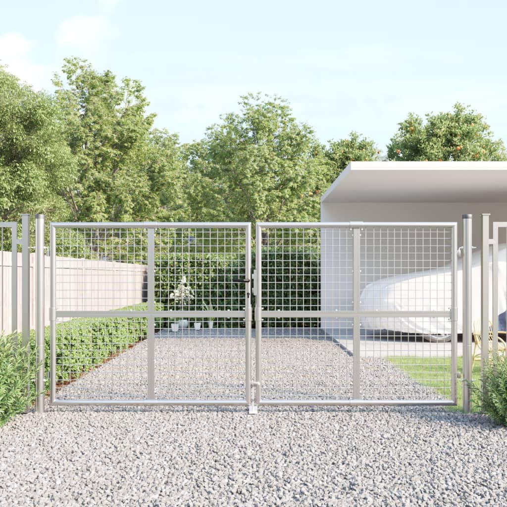 Berkfield Mesh Garden Gate Silver 300x175 cm Galvanised Steel