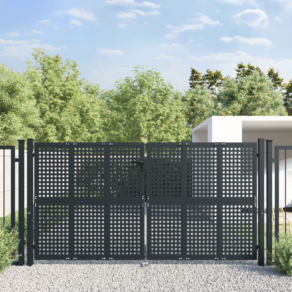 Berkfield Garden Gate Anthracite 300x175 cm Steel