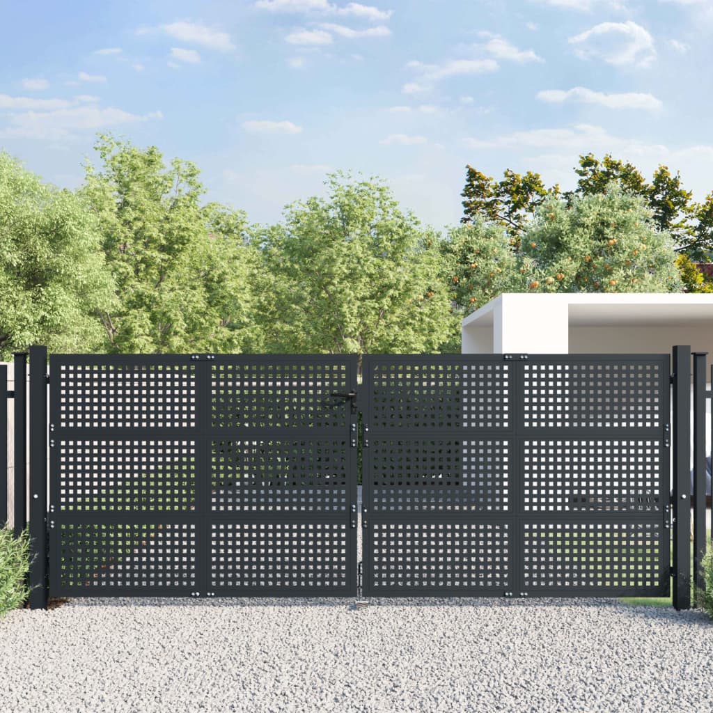 Berkfield Garden Gate Anthracite 400x175 cm Steel