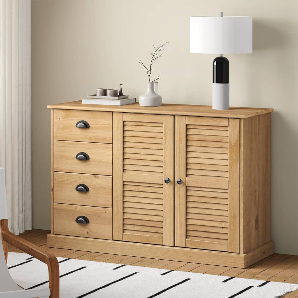 Berkfield Sideboard with Drawers VIGO 113x40x75 cm Solid Wood Pine