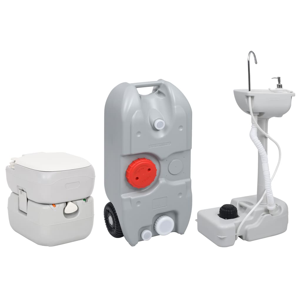 Berkfield Portable Camping Toilet and Handwash Stand Set with Water Tank