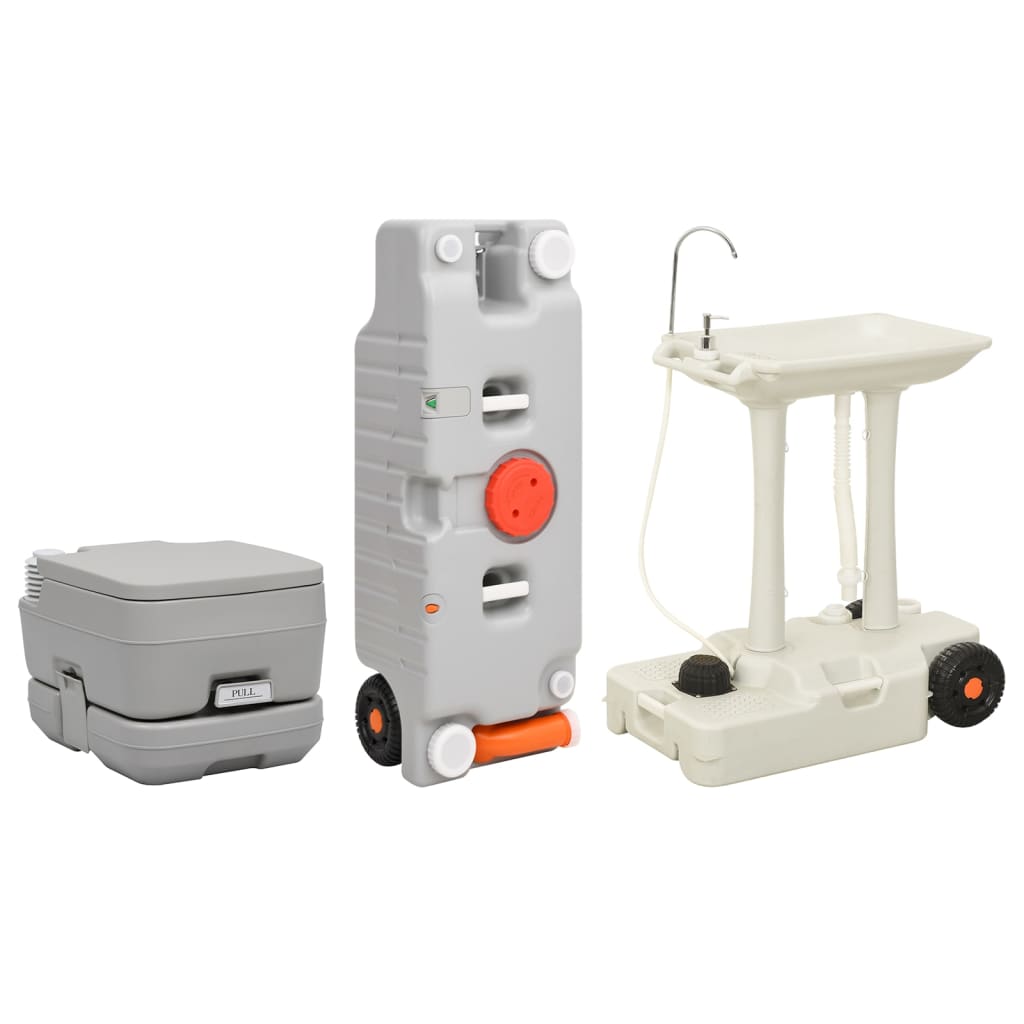 Berkfield Portable Camping Toilet and Handwash Stand Set with Water Tank