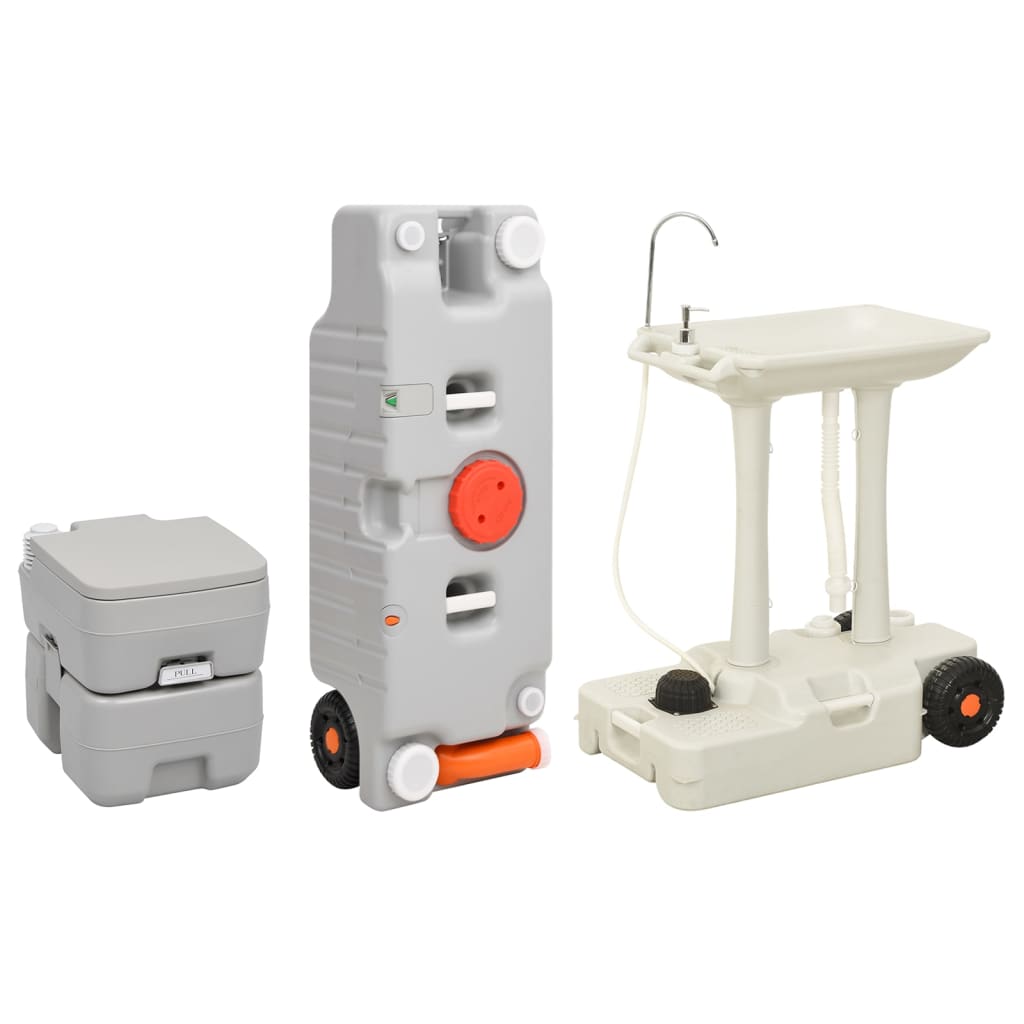 Berkfield Portable Camping Toilet and Handwash Stand Set with Water Tank