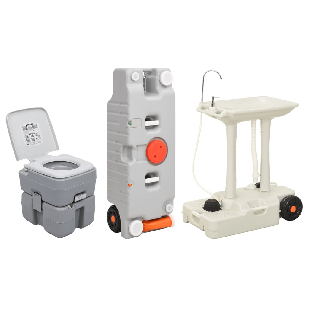 Berkfield Portable Camping Toilet and Handwash Stand Set with Water Tank