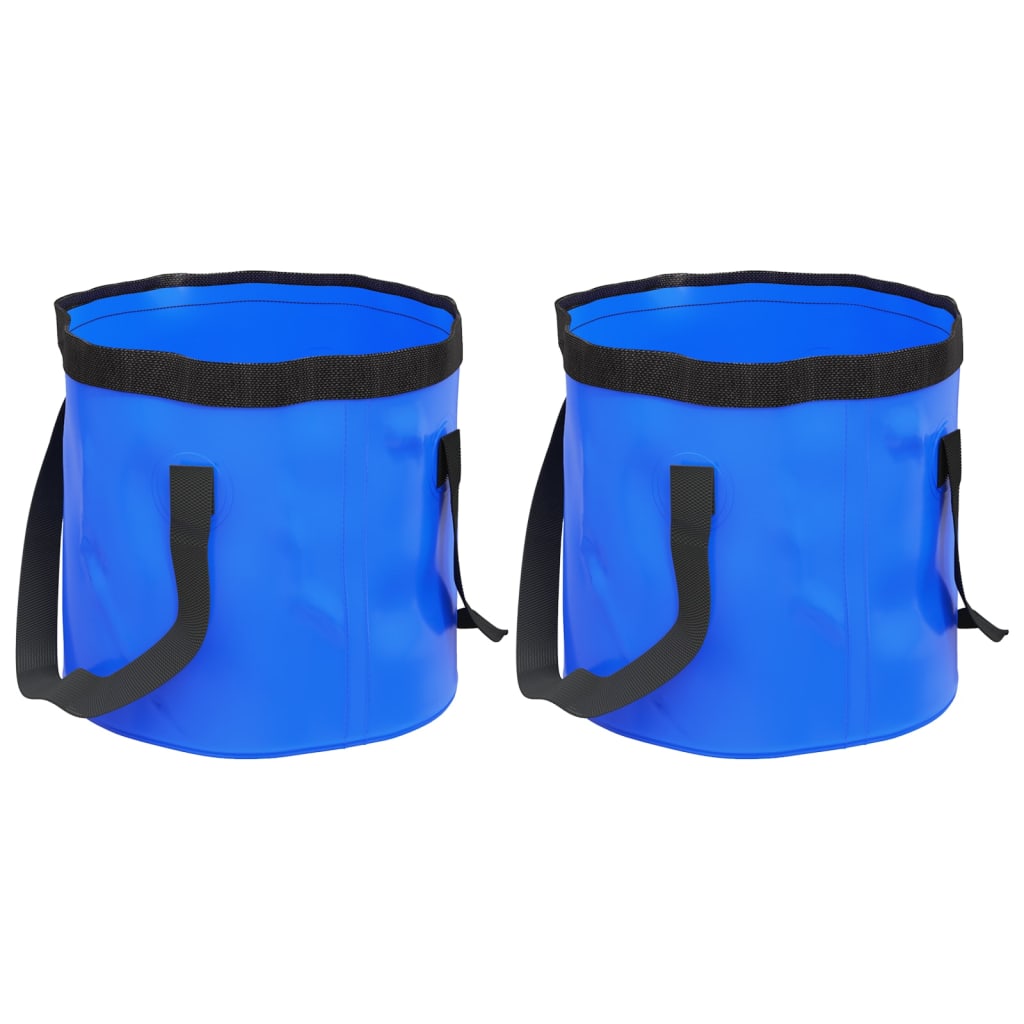 Berkfield Folding Buckets 2 pcs Blue 30 L PVC