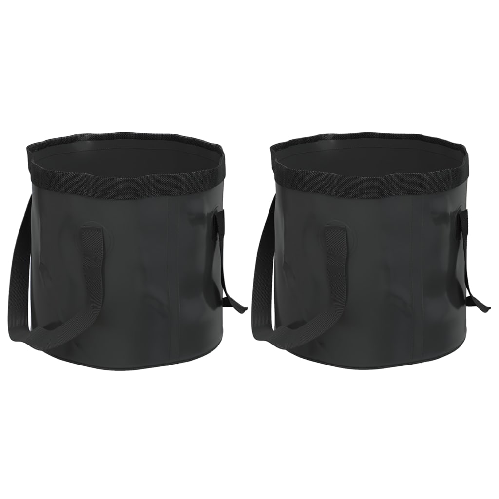 Berkfield Folding Buckets 2 pcs Black 30 L PVC
