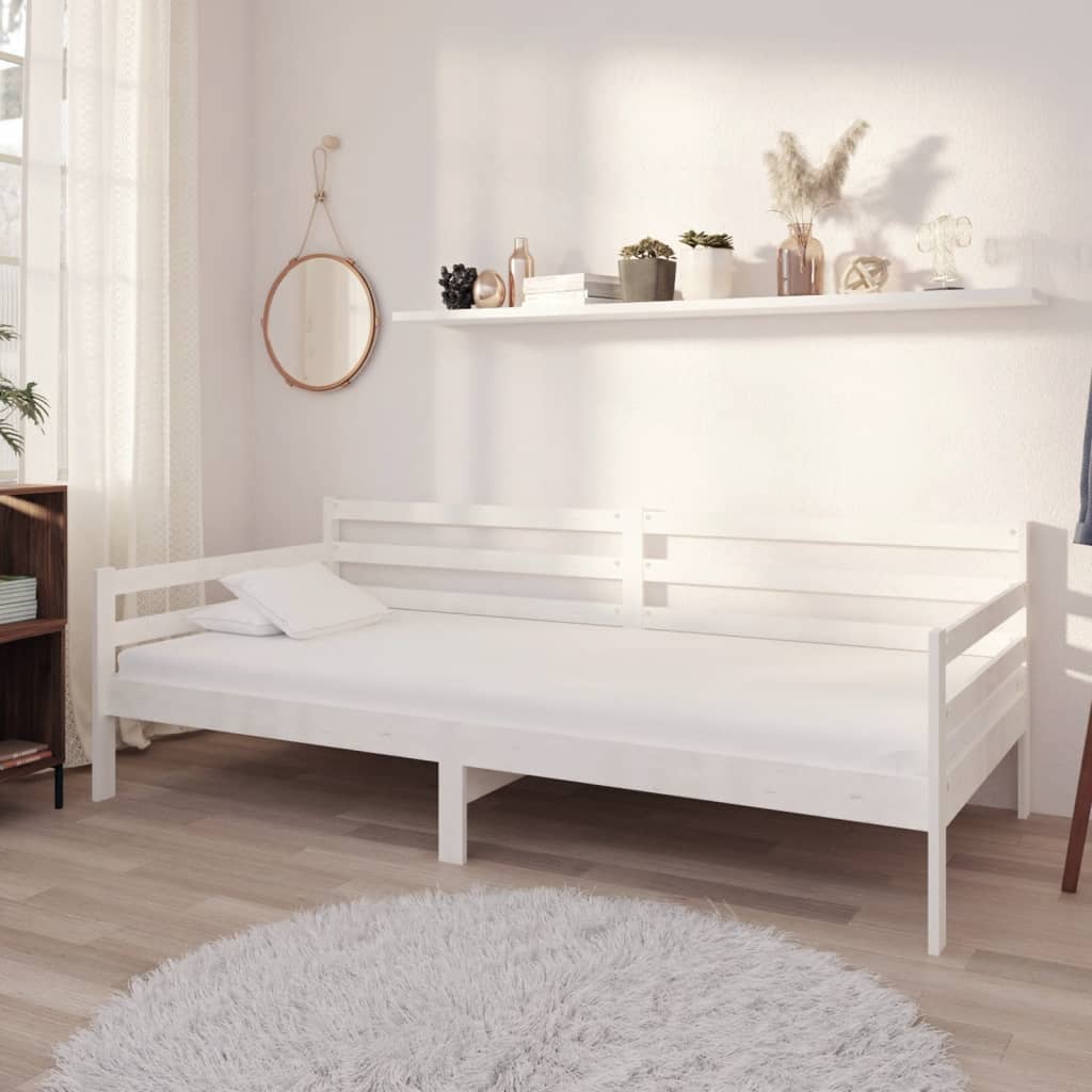 Berkfield Day Bed White 90x200 cm Solid Wood Pine