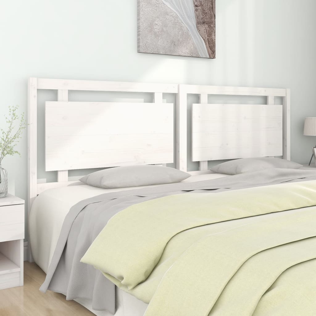 Berkfield Headboard White 205.5x4x100 cm Solid Wood Pine