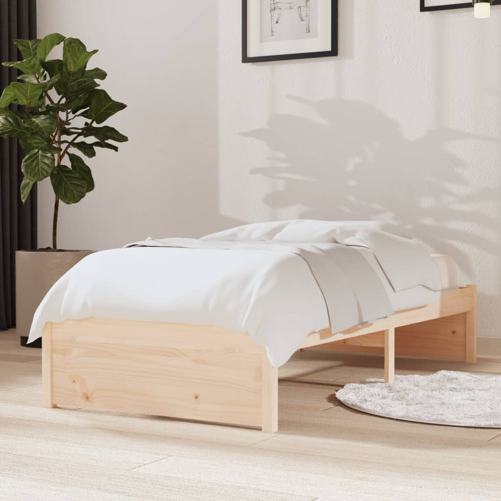 Berkfield Bed Frame 75x190 cm Small Single Solid Wood Pine