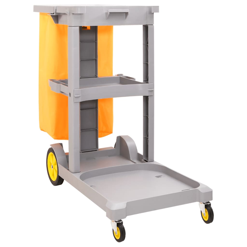 Berkfield 3-Tier Cleaning Trolley with Removable Bag PP&Oxford Fabric