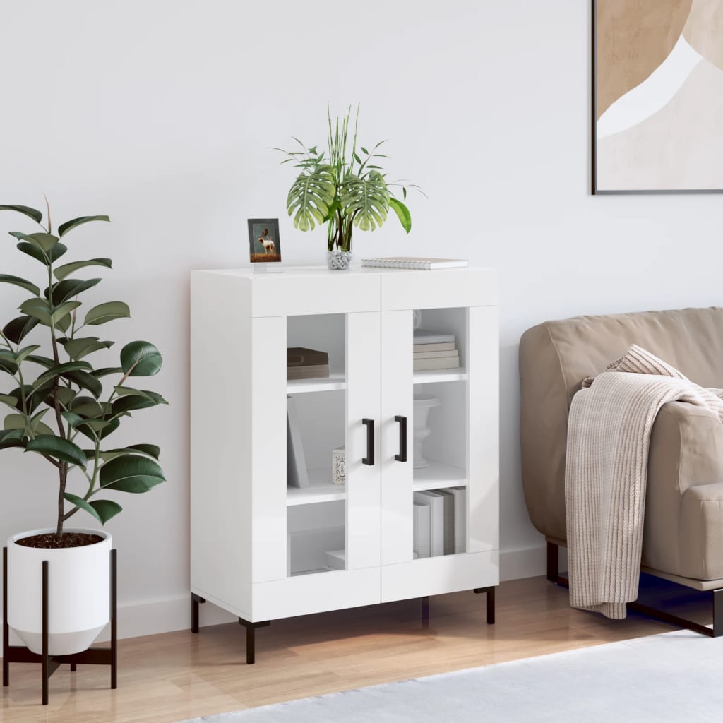 Berkfield Sideboard High Gloss White 69.5x34x90 cm Engineered Wood