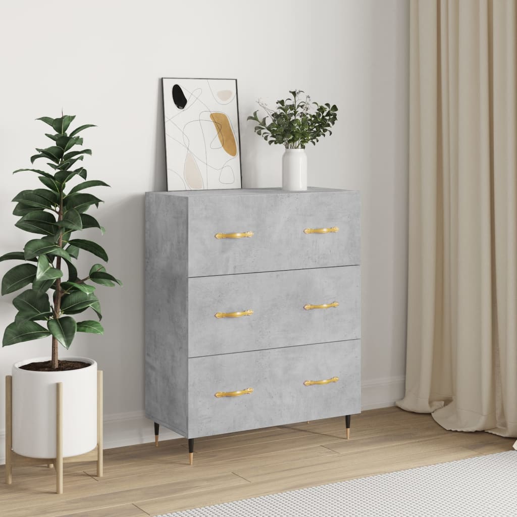 Berkfield Sideboard Concrete Grey 69.5x34x90 cm Engineered Wood