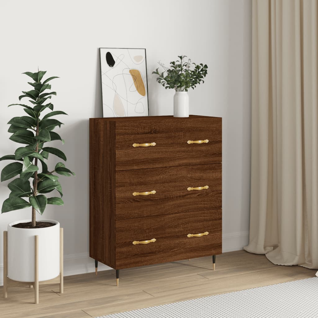 Berkfield Sideboard Brown Oak 69.5x34x90 cm Engineered Wood