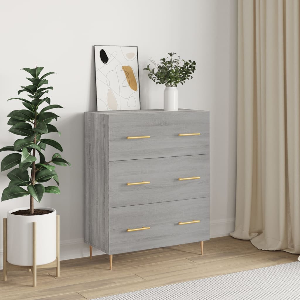Berkfield Sideboard Grey Sonoma 69.5x34x90 cm Engineered Wood