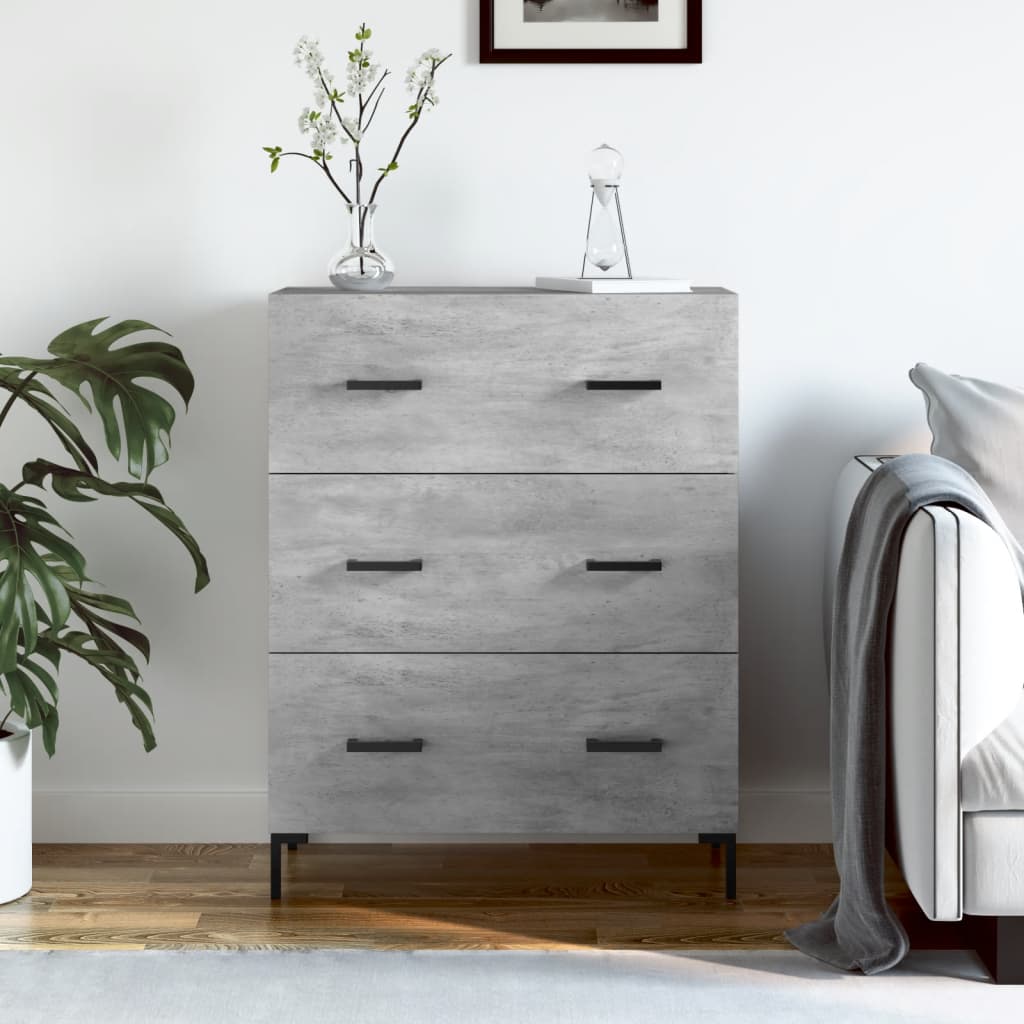 Berkfield Sideboard Concrete Grey 69.5x34x90 cm Engineered Wood