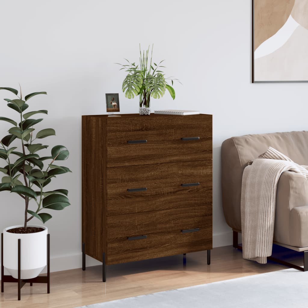 Berkfield Sideboard Brown Oak 69.5x34x90 cm Engineered Wood