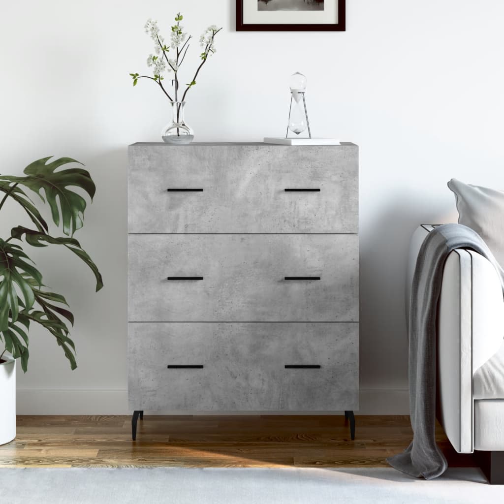 Berkfield Sideboard Concrete Grey 69.5x34x90 cm Engineered Wood