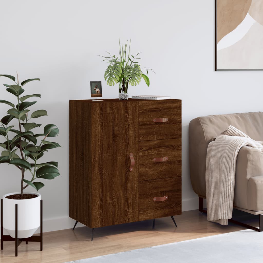 Berkfield Sideboard Brown Oak 69.5x34x90 cm Engineered Wood