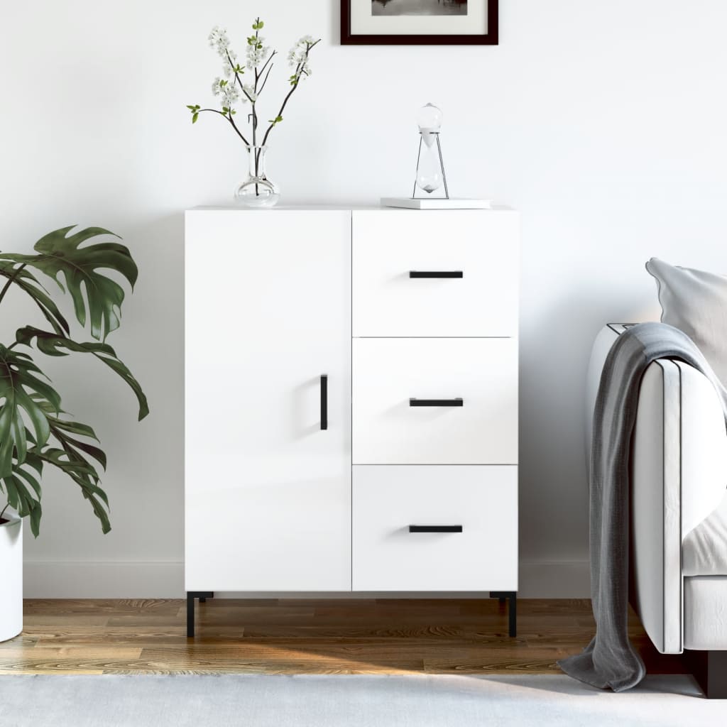 Berkfield Sideboard High Gloss White 69.5x34x90 cm Engineered Wood