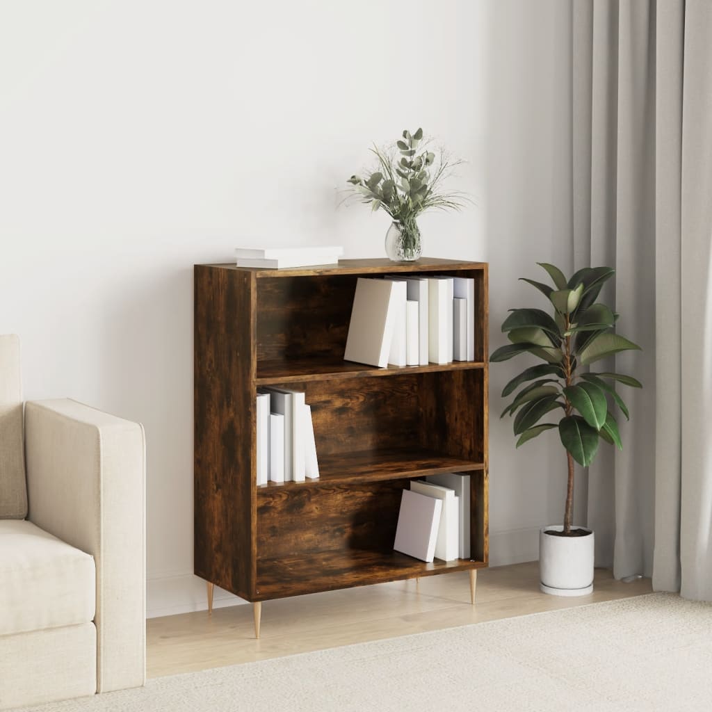 Berkfield Bookcase Smoked Oak 69.5x32.5x90 cm Engineered Wood