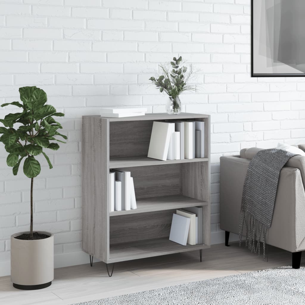 Berkfield Bookcase Grey Sonoma 69.5x32.5x90 cm Engineered Wood