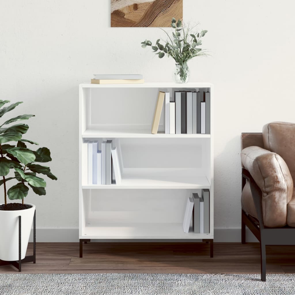 Berkfield Bookcase High Gloss White 69.5x32.5x90 cm Engineered Wood