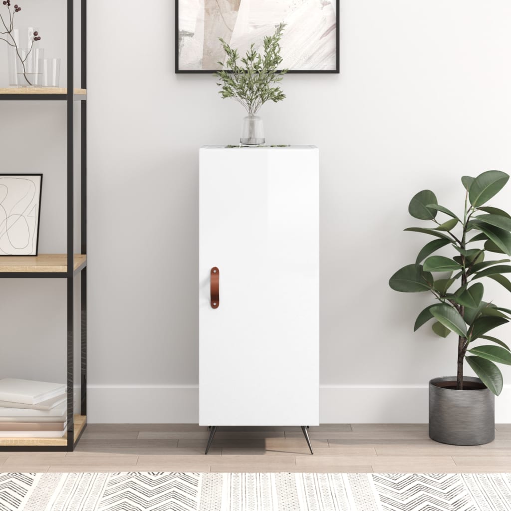 Berkfield Sideboard High Gloss White 34.5x34x90 cm Engineered Wood