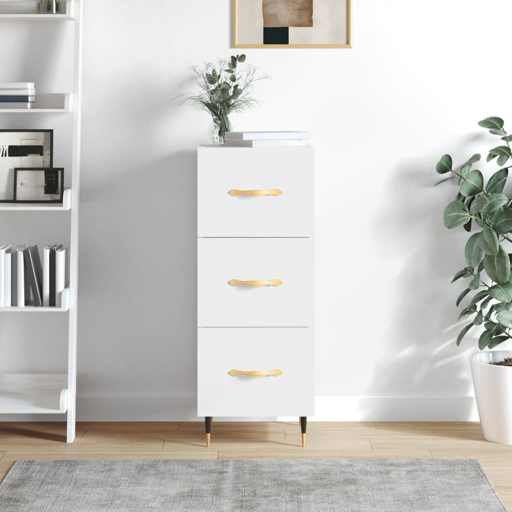 Berkfield Sideboard High Gloss White 34.5x34x90 cm Engineered Wood