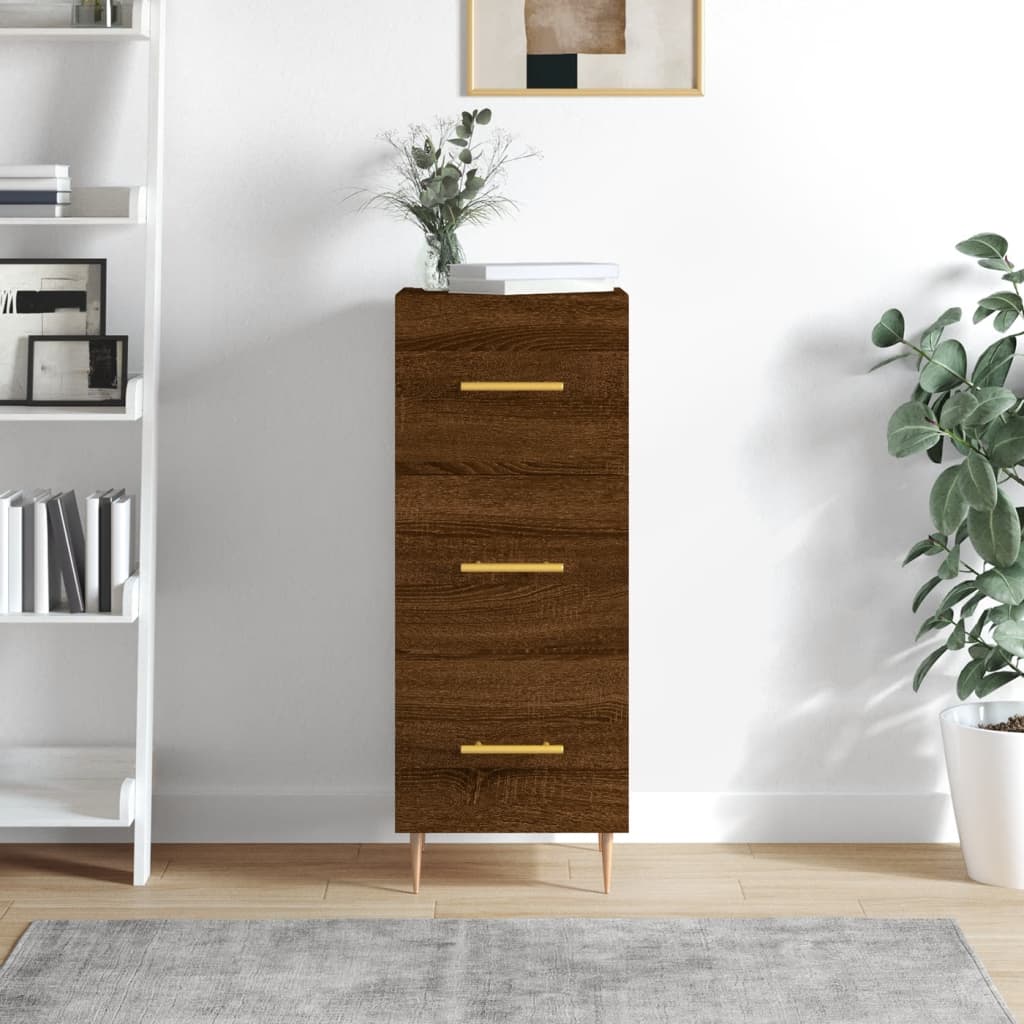 Berkfield Sideboard Brown Oak 34.5x34x90 cm Engineered Wood